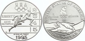 United States 1 Dollar 1995 P
KM# 264; Silver Proof; Atlanta Olympics 1996 Series - Track and Field