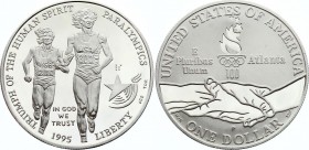 United States 1 Dollar 1995 P
KM# 259; Silver Proof; Atlanta Olympics, Paralympics