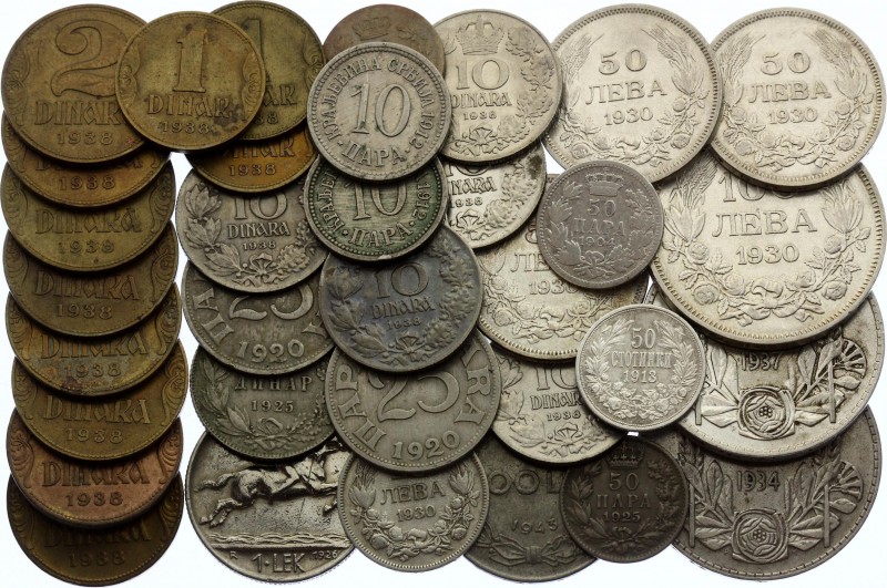 Balkan Lot of 35 Coins 1904 - 1943
With Silver; Various Dates, Denominations & ...