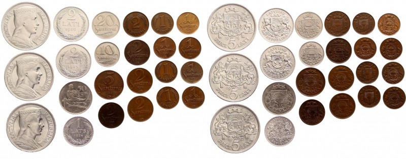 Latvia Lot of 24 Coins 1922 -39
Excellent selection of coins of Latvia, both fo...