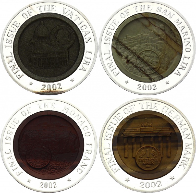 North Korea Lot of 4 Coins 2002
10 Won 2002; Silver Proof; "Final Issue Series"...