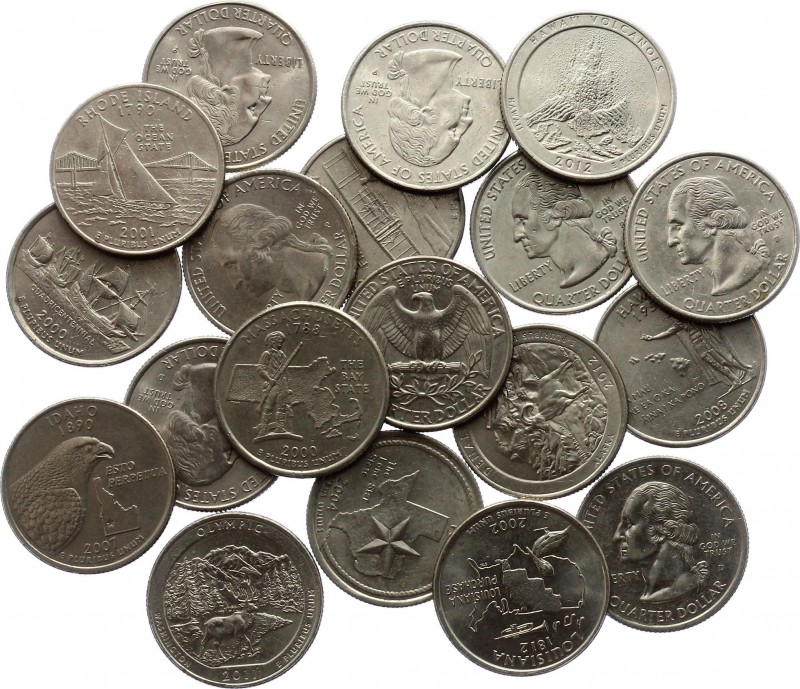 United States Lot of 19 Coins 1/4 Dollar 1996 - 2015
Various Dates & Motives