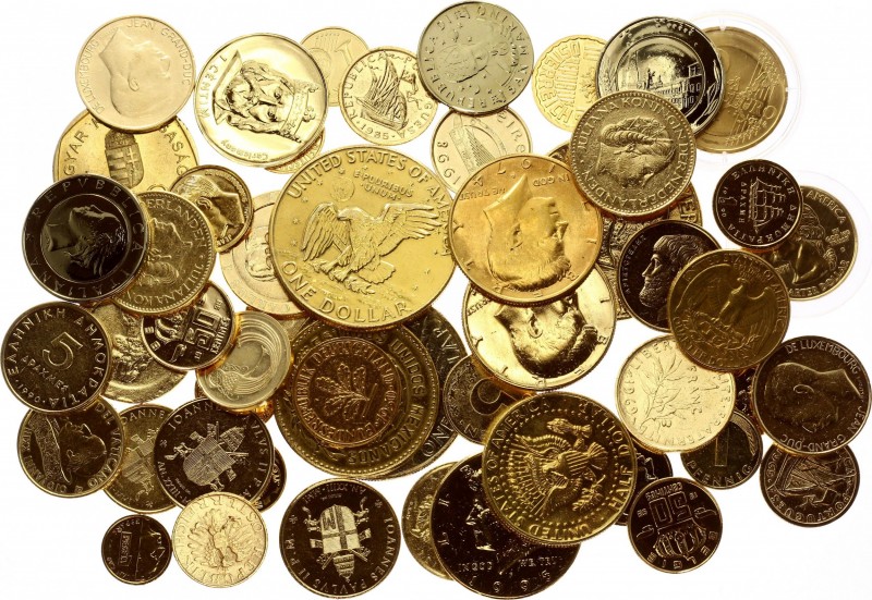 World Lot of 52 Gilded Coins
Various Countries, Dates & Denominations