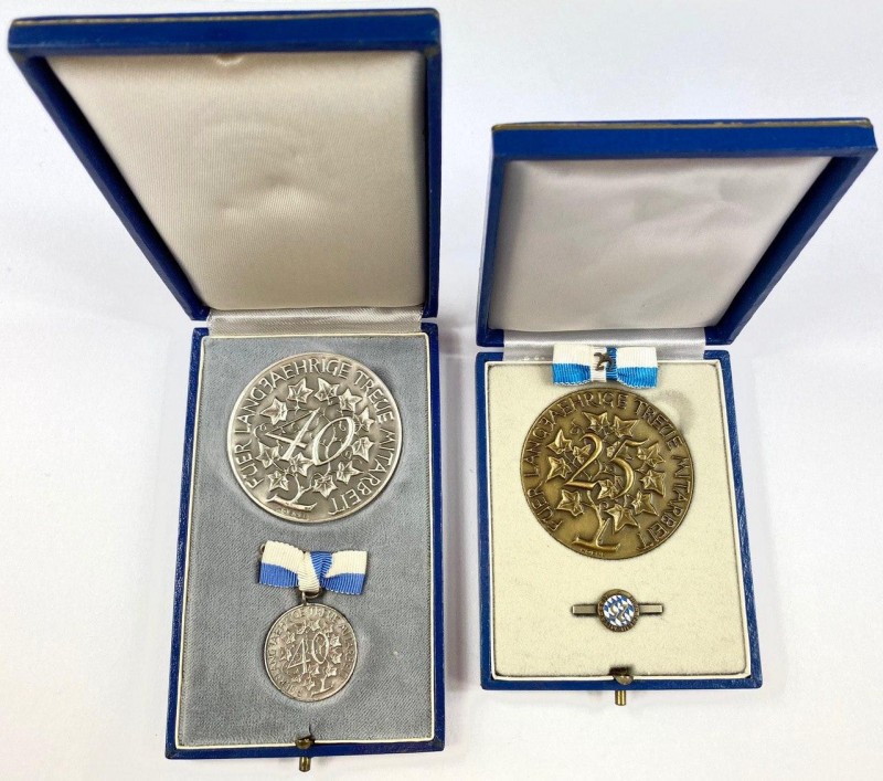 Germany Lot of 2 Medals Sets ""For Long-term Loyal Cooperation"
With Original B...