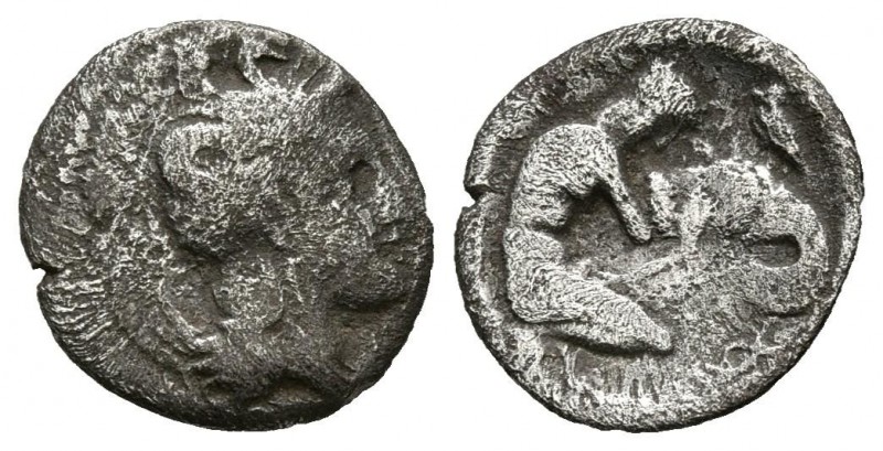 APULIA, Tarento. Dióbolo. (Ar. 0,70g/11mm). 328-280 a.C. (HN Italy 976; SNG ANS ...