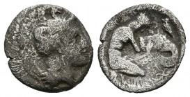 APULIA, Tarento. Dióbolo. (Ar. 0,70g/11mm). 328-280 a.C. (HN Italy 976; SNG ANS 1412). BC+.