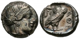 ATTICA, Atenas. Tetradracma. (Ar. 17,16g/23mm). 454-404 a.C. (Kroll 8; SNG Copenhagen 31). EBC. Precioso tono.