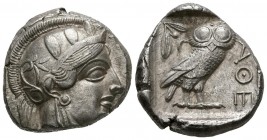ATTICA, Atenas. Tetradracma. (Ar. 17,22g/24mm). 454-405 a.C. (SNG Copenhagen 31; Kroll 8). EBC.