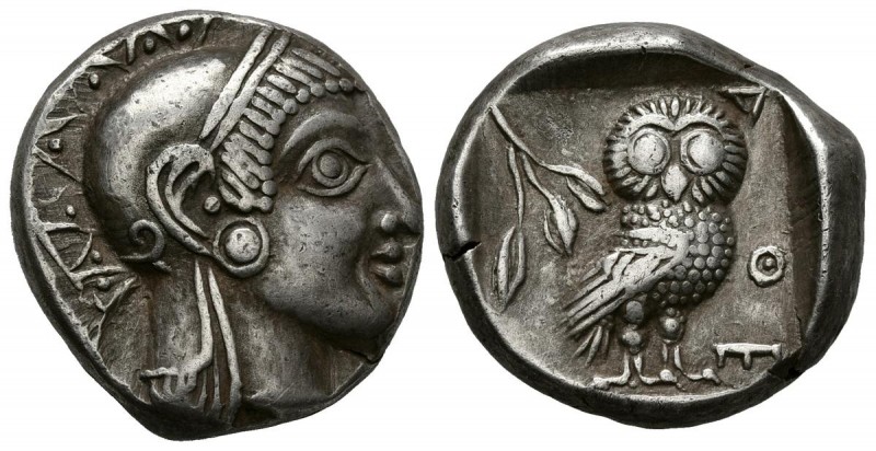 ATTICA, Atenas. Tetradracma. (Ar. 17,03g/21mm). 500-480 a.C. (HGC 4, 1590). Tipo...