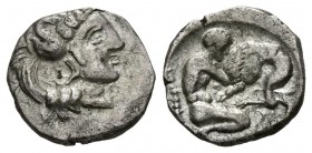 LUCANIA. Heraclea. Dióbolo (Ar. 1,00g/12mm). 433-380 a.C. (HN Italy 1360). MBC+