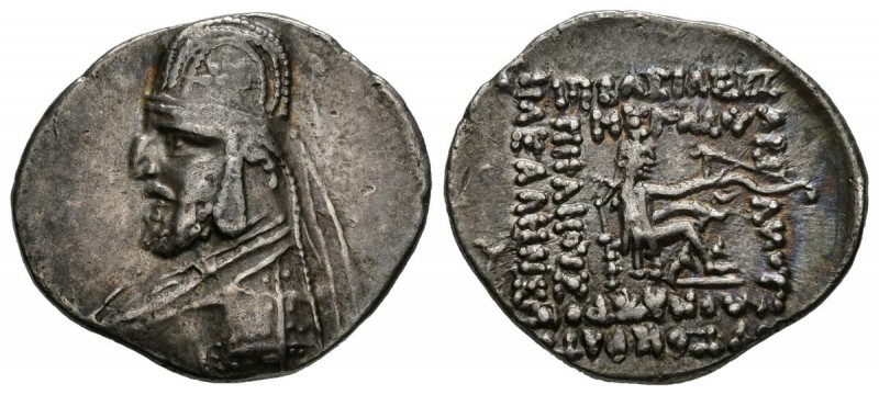 REINO DE PARTIA, Mithradates III. Dracma. (Ar. 4,11g/21mm). 87-80 a.C. (Shellwoo...