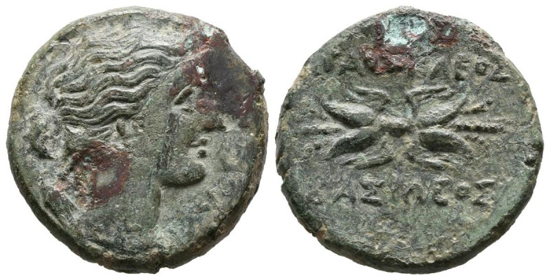 SICILIA, Siracusa (Agathokles). Trias. (Ae. 9,61g/23mm). 304-289 a.C. (SNG Copen...