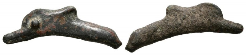 SKYTHIA, Olbia. Moneda tipo delfín. (Ae. 1,23g/25mm). 525-410 a.C. (SNG BM 373)....
