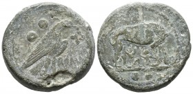 ACUÑACIONES ANONIMAS. Sextante. (Ae. 25,63g/30mm). Roma. 217-215 a.C. (Crawford 39/3; Sydenham 95). MBC. Escasa.