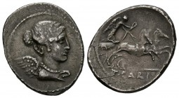 GENS CARISIA. Denario. (Ar. 3,91g/21mm). 46 a.C. Roma. (Crawford 464/4; FFC 536). MBC+.
