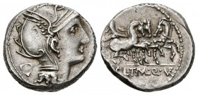 GENS CLAUDIA. Denario. (Ar. 3,90g/17mm). 110-109 a.C. Roma. (Crawford 299/1a; FFC 564). MBC+.