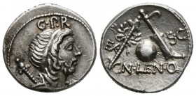 GENS CORNELIA. Denario. (Ar. 3,90g/19mm). 76-75 a.C. Hispania. (Crawford 393/1b; FFC 628). MBC+. Escasa así.