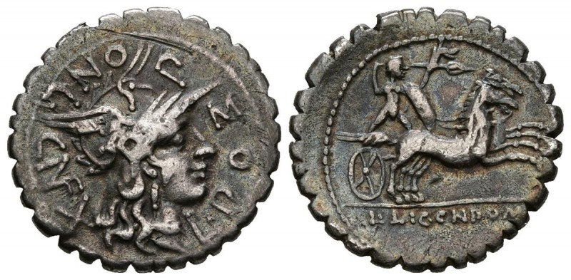 GENS COSCONIA. Denario. (Ar. 3,77g/15mm). 118 a.C. Narbo. (Crawford 282/2; FFC 6...