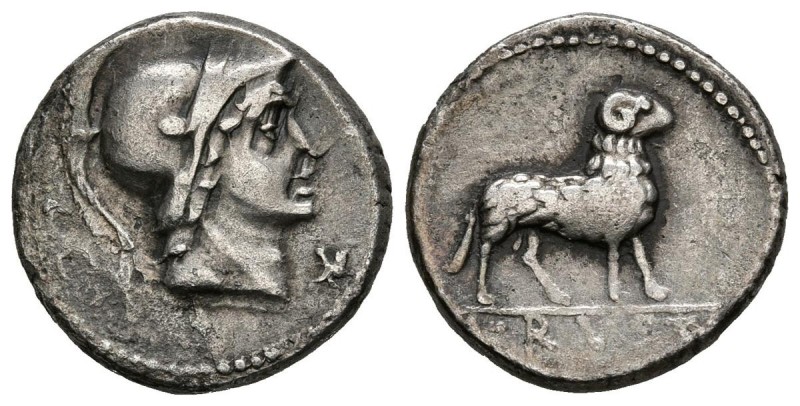 GENS RUSTIA. Denario. (Ar. 3,70g/17mm). 76 a.C. Roma. (Crawford 389/1; FFC 1094)...