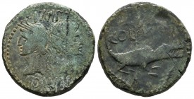 AUGUSTO. Dupondio. (Ae. 10,19g/26mm). 15 a.C.-10 d.C. Nemausus. (RIC 155; RPC 523). MBC-. Pátina verde.