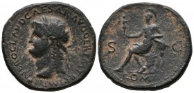 NERON. Sestercio. (Ae. 22,41g/33mm). 65 d.C. Roma. (RIC 274). BC+.