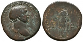 TRAJANO. Sestercio. (Ae. 22,90g/33mm). 106-107 d.C. Roma. (RIC 497). BC.