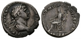 TRAJANO. Denario. (Ar. 3,09g/18mm). 114-116 d.C. Roma. (RIC 318). MBC+.