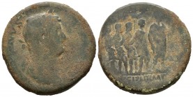 ADRIANO. Sestercio. (Ae. 20,33g/31mm). 134-138 d.C. Roma. (RIC 746). BC. Rara.