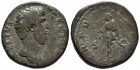 AELIO. Sestercio. (Ae. 24,29g/31mm). 137 d.C. Roma. (RIC 1055). BC+.