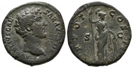 MARCO AURELIO. As. (Ae. 11,32g/26mm). 147 d.C. Roma. (RIC 1266). MBC-.