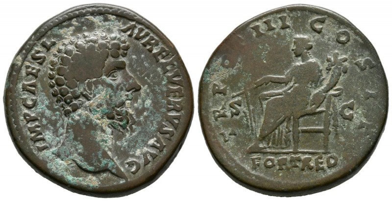 MARCO AURELIO. Sestercio. (Ae. 27,58g/33mm). Roma. 169 d.C. (RIC 962). MBC-. Esc...