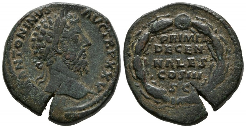 MARCO AURELIO. Sestercio. (Ae. 22,79g/31mm). 170-171 d.C. Roma. (RIC 1006). MBC....