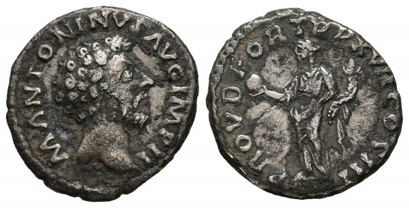 MARCO AURELIO. Denario. (Ar. 3,29g/18mm). Roma. 162-163 d.C. (RIC 68). MBC. Limp...