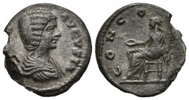 JULIA DOMNA. Denario (Ar. 1,99g/16mm). 198-202 d.C. Laodicea. (Ric 637; RSC 21). MBC+. Fallo de acuñación.