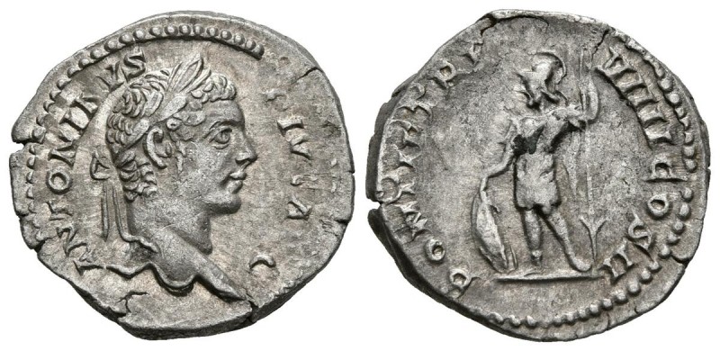 CARACALLA. Denario. (Ar. 3,05g/20mm). 206 d.C. Roma. (RIC 83; Cohen 424). MBC+/M...