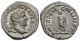 CARACALLA. Denario. (Ar. 3,64g/20mm). 214 d.C. Roma. (RIC 244c). EBC-/MBC+.