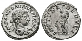 HELIOGABALO. Denario. (Ar. 3,07g/19mm). 220-222 d.C. Roma. (RIC 83a). SC. Brillo original. Espectacular ejemplar.
