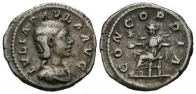 JULIA PAULA. Denario. (Ar. 2,99g/15mm). 219-220 d.C. Roma. (RIC 211). MBC. Escasa.
