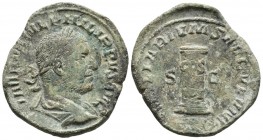 FILIPO I. Sestercio. (Ae. 18,92g/26mm). Roma. 249 d.C. (RIC 157a). Acuñación conmemorativa del 1000 aniversario de Roma (Juegos seculares). MBC.