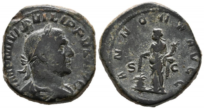 FILIPO I. Sestercio. (Ae. 22,41g/30mm). 246 d.C. Roma. (RIC 168a). MBC.