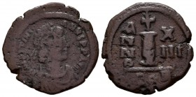 JUSTINIANO I. Decanummiun. (Ae. 4,21g/19mm). 541-542 d.C. (Año 15). Cícico. (Sear 167). BC.