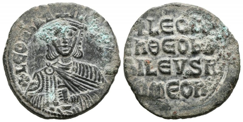 LEON IV. Follis. (Ae. 7,87g/25mm). Constantinopla. 886-912 d.C. (Sear 1792). EBC...