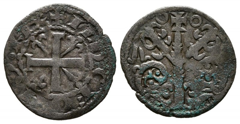 ALFONSO IX (1188-1230). Dinero. (Ve. 0,88g/16mm). Marca roeles. (FAB-146). MBC.