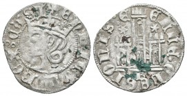 ENRIQUE III. Cornado. (1390-1406). Burgos, B bajo el castillo. Estrellas a ambos lados de la torre central. A/ Leyenda: ENRICVS : REX : CAST. R/ Leyen...