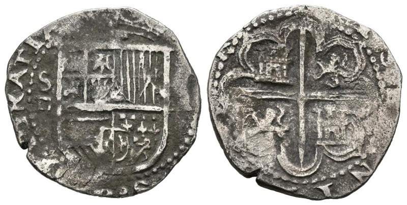 FELIPE II (1556-1598). 1 Real. (Ar. 3,28g/22mm). S/D (antes de 1588). Sevilla. (...