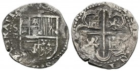 FELIPE II (1556-1598). 1 Real. (Ar. 3,28g/22mm). S/D (antes de 1588). Sevilla. (Cal-258). BC+.
