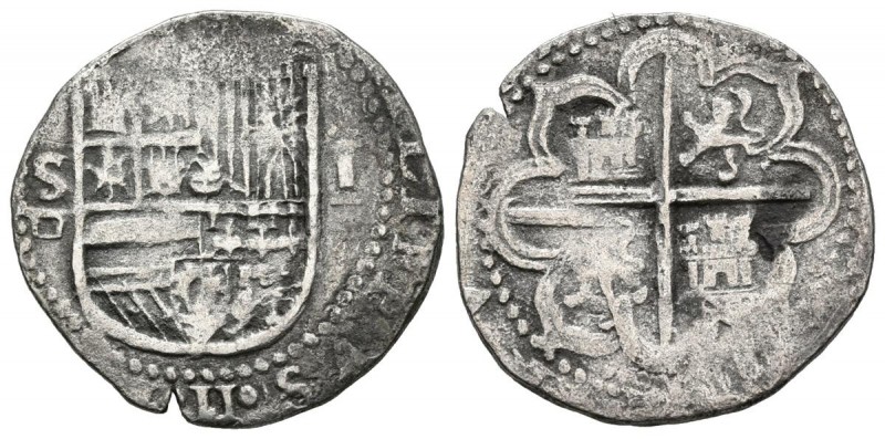 FELIPE II (1556-1598). 1 Real. (Ar. 3,15g/22mm). S/D (antes de 1588). Sevilla. (...