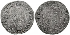 FELIPE II (1556-1598). 1 Ducatón. (Ar. 31,95g/39mm). 1588. Milán. (Vti-53). MBC-. Escasa.