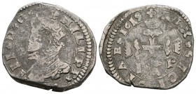 FELIPE III (1598-1621). 3 Taris (Ar. 7,79g/26mm). 1619. Messina IP. (Vti-121). MBC-.
