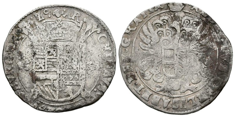ALBERTO e ISABEL (1598-1621). 1 Escalín. (Ar. 5,07g/29mm). 1621. Brujas. (Vti. 2...